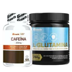 Cafeina Pura 200Mg 120 Caps + Glutamina Pura 250G Growth