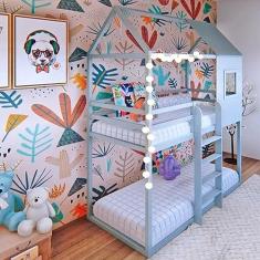 Beliche Infantil Casinha Janelinha Ludika Mobília Prata Fina