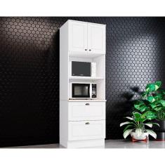 Torre Quente de Cozinha Paneleiro Americana 2 Forno c/2 Gavetas e 2 Portas 71x54x220cm Branco - Henn