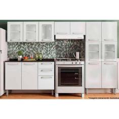Cozinha Modulada Bertolini Evidence  4 Peças (2 Armários + 1 Balcão + 1 Paneleiro) C4P56 Branco
