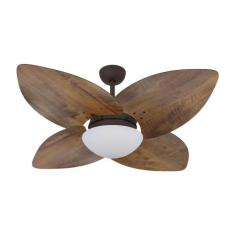 Ventilador de Teto Kovalski Marrom Texturizado 4 Pás Rádica Imbuia 127
