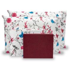 Jogo de lençol casal 4 pçs estampado 180 fios 40 cm - Rafaloro Enxovai