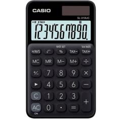Calculadora Casio SL-310UC Preta de Bolso Pequena 10 Dígitos Visor Gra