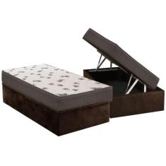 Cama Box Baú Solteiro: Colchão Espuma D45 Ortobom Light + Base CRC Sue