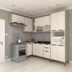 Cozinha Completa 6 Peças Com Balcões E Aéreos Sem Pia Stylo Luciane Móveis Cinammon-teka ártico