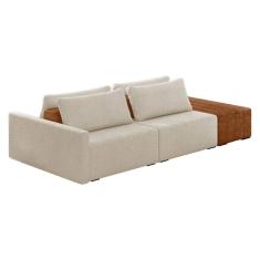 Sofá Ilha 2 Lugares Living 232cm Modulado Lary Bouclê K01 Cor Bege