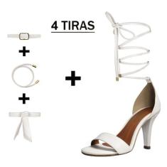 Sandália Troca Tira Salto Alto Fino Luiza Sobreira Off White Mod. 1053