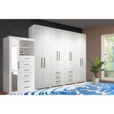 Guarda Roupa 2 Peças (1GuardaRoupa+1Cômoda) QC130 Branco - Santos Andirá