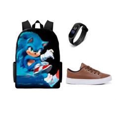 Conjunto Escolar Masculino Mochila Mais Tenis E Relogio Lançamento Top