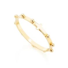 Anel de ouro 18k Terço Estampado - Elegancy Joias, 14