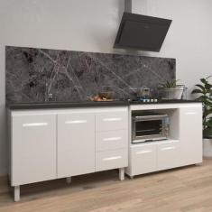 Armário Cozinha Balcão Gabinete de Pia 120 cm Bruna e Balcão Alana par