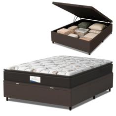 Cama Box Baú Colchão Casal Probel Molas Ensacadas Granville Pillow Top 138x188x69cm