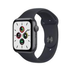 Apple Watch SE GPS, 44mm Caixa cinza-espacial de alumínio Pulseira esportiva Meia-noite