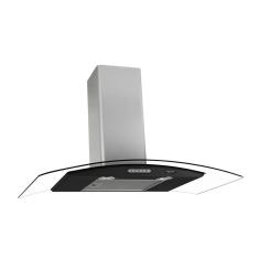 Coifa Terim Parede Vidro Curvo Black Inox 80 Cm Duto Slim