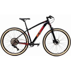 Bicicleta Aro 29 Ksw Xlt 12v Garfo com Trava K7 11/50 Freios Hidráulicos Kit 1x12 - Preto\Vermelho\Laranja