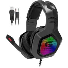 Headset Gamer Fortrek Black Hawk Preto Conectores P2 e USB Cancelamento de Ruído LED RGB Confortável