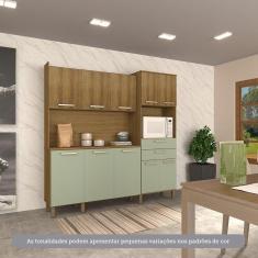 Cozinha Compacta 200cm 10 Portas e 2 Gavetas com Tampo 355 Luciane Móveis