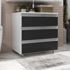 Gabinete Banheiro Joia 60cm com 3 Gavetas e Rodinha - - MOVEIS JOIA