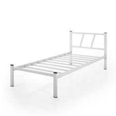 Cama Solteiro Tubolar de Ferro Helena 2 Cores - DUARTE MOVEIS, Branco