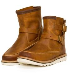 Bota Coturno Motocicle Masculino Couro - RANCLAFE CALÇADOS, Laranja, 3
