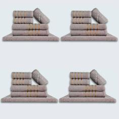 Jogo De Toalhas 24 P?s Cole??o Montreal 100% Algod?o Cinza