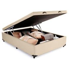 Cama Box Baú Viúva Serene Sintético Bege 44x128x188