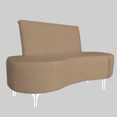 Sofá 2 Lugares Feijão Organico Pes Metal Cromados 140cm Capuccino