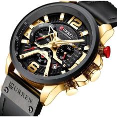 Relógio Masculino Curren Preto Original Prova D'água
