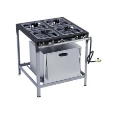 Fogão Industrial 4 Bocas 30X30 Alta Pressão com Forno S2000 Metalmaq