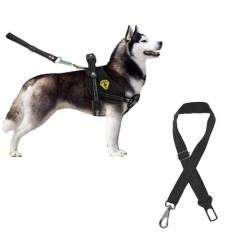 Coleira Peitoral Para Cães Cachorros Grandes Com Cinto De Segurança Gu