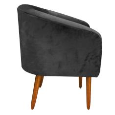 Kit 01 Namoradeira e 01 Poltrona Stella Suede Preto