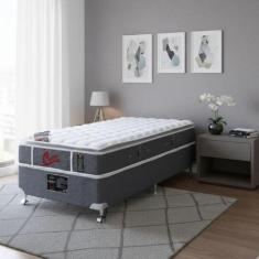 Cama Box + Colchão Castor Solteiro Super Luxo Light Stress One Face Po