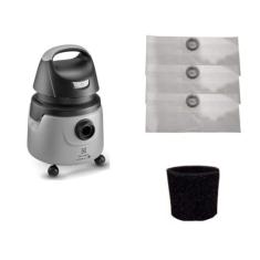 Kit Com 3 Sacos Descartáveis Compatível Aspirador Pó Electrolux A10 Smart Mod. A10n1 + Filtro Motor