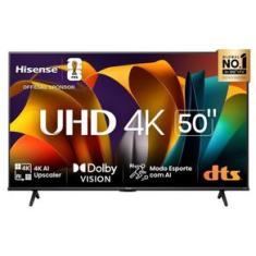 Smart TV 50” Hisense 50A6N DLED 4K UHD HDR10+ Dolby Vision Controle por Voz Alexa AirPlay