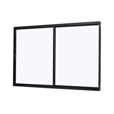 Janela de Aluminio de Correr Lateral 100x120cm 2 Folhas Vidro Liso  Ultra Ramassol Preto