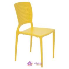Cadeira Tramontina Safira Amarela Sem Braços Em Polipropileno E Fibra