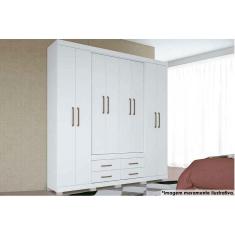 Guarda Roupa Casal 8 Portas e 4 Gavetas c/ Pés Nápoles Ébano - Santos Andirá
