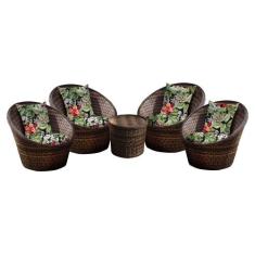 Conjunto de Poltronas Fibra Sintética Bola - 4 Poltronas + 1 Mesa Cent