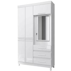 Guarda Roupa Solteiro Albatroz Fusion 6 Portas 3 Gavetas com Espelho, 