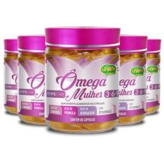 Kit 5 Ômega 3,6 e 9 mulher 1000mg Unilife 60 Cápsulas