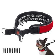 Coleira Martingale para cães, coleira antipuxão, com fivela para cães grandes e médios, coleira refletiva antipuxão, ajustável, resistente de nylon, coleira deslizante para treinamento, caminhada, 5