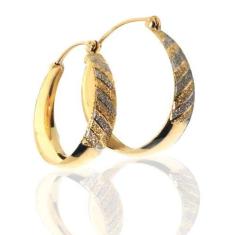 Brinco de ouro 18 k  Argola Grande 2,1 cm - Elegancy Joias