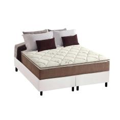Cama Box Queen: Colchão Espuma Anjos D28/ Ag65 Star + Base Crc Courano White(158X198)