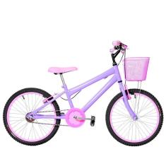 Bicicleta Infantil Feminina Aro 20 Lilás e Rosa