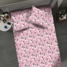 Jogo de Cama Portallar Casal Malha Mista Estampado Disney Minnie Nuvem