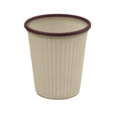 Cesto Lixeira Redonda Trançado de Plástico Decorativo Duo-Color - KOPE