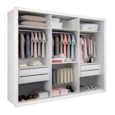 Closet Casal sem Portas 4 Gavetas Paris Minastex , Branco
