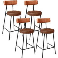 Kit 04 Banquetas Baixa Cozinha Sala Jantar Bancada Milão L02 material 