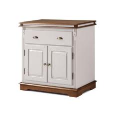 Balcao 2000 2 ptas 1 gav manchester - Linz Móveis, Off White/Imbuia Gl