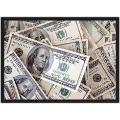 Quadro Decorativo Finanças Dinheiro Dollar Com Moldura - Vital Quadros